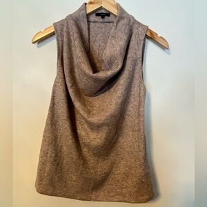 Drew- Simon Cowl neck open back tank in the color oat